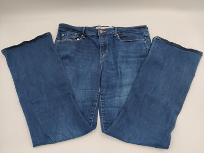 SIGNATURE LEVI STRAUSS Dark Wash Jeans Mid-Rise Bootcut Women 14 34x29