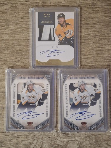2011-12 Ryan Ellis Rookie Patch Auto Crown Royale - Dominion 3 Card Lot /25