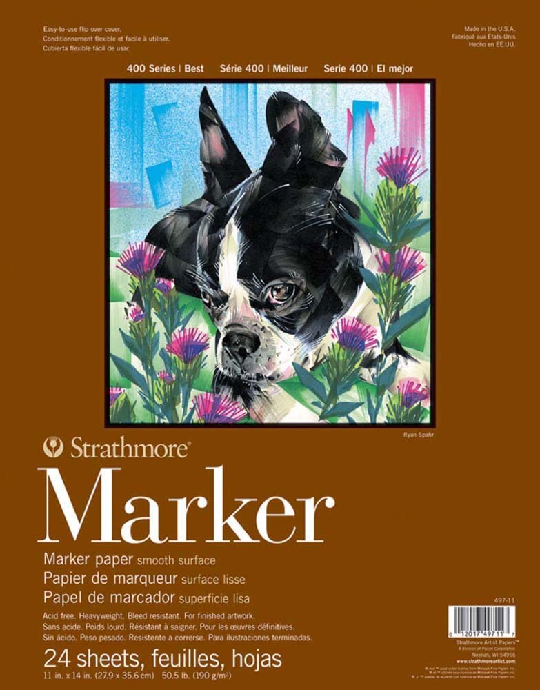 400 Series Marker Pad 11"x14" Glue Bound 24 Sheets per Pad