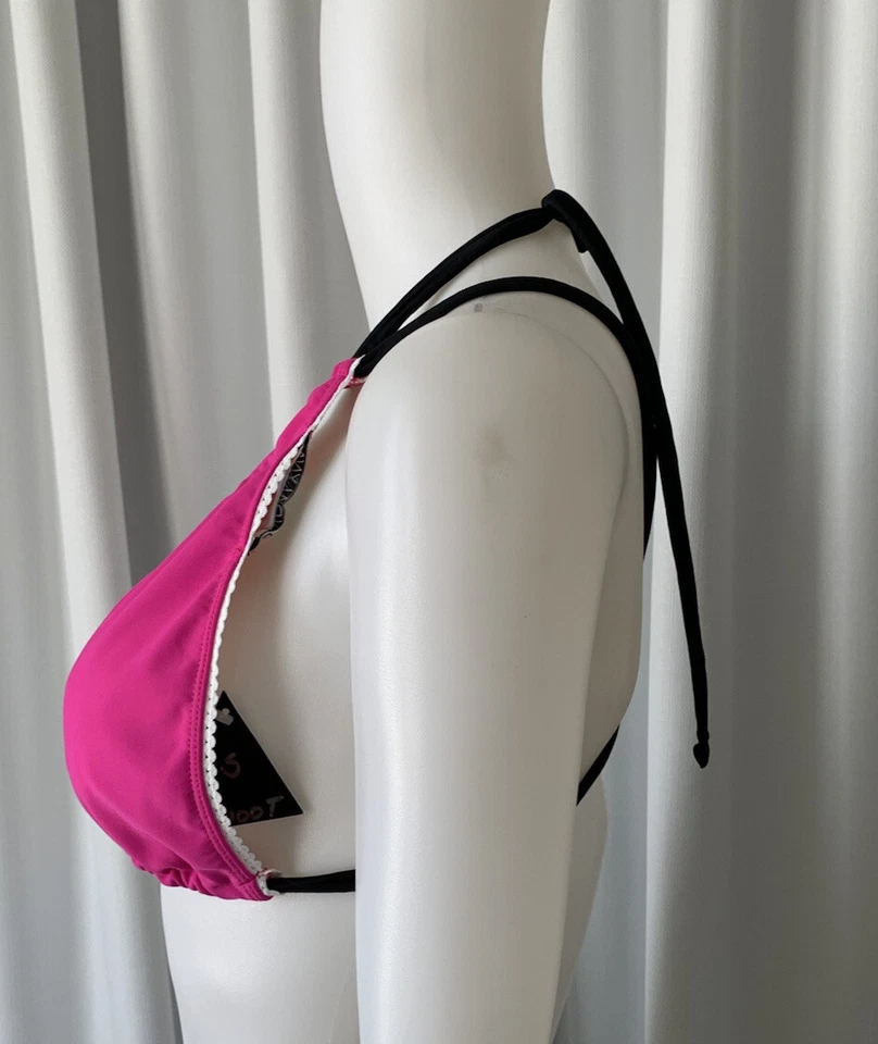 Nuevo con etiquetas Bikini Mandalynn Rosa Neón Blanco y Negro Talla S Foto 2 de 4