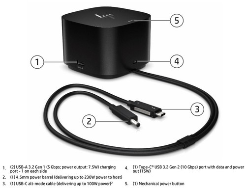 HP Thunderbolt Dock 280W G4 Docking Station - 4J0G4AA#ABA - Picture 1 of 6
