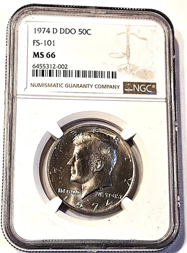 1974-D Double Die Obverse Kennedy Half Dollar (FS-101) - NGC MS66 - Scarce!!!