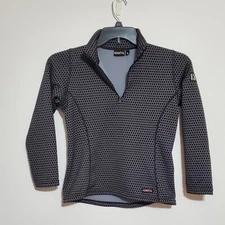 Kerrits 1/4 Zip Pullover Circuit Fleece Girl’s Sz XL Black Grey Hex Equestrian