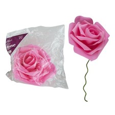 Mega Crafts - 16" EVA Rose Foam Flower with Stem - Pink, 1PC