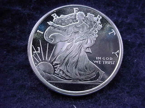 PROOF .999 SILVER ROUND WALKING LIBERTY HALF DOLLAR DESIGN!!  #72***
