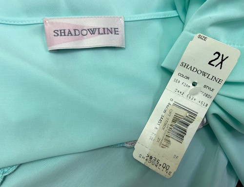 Vintage Shadowline NWT Sea Foam Teal Button Robe House Coat Women’s Plus 2x - Picture 5 of 12
