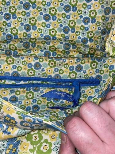 Vera Bradley English Meadow Purse & Wallet Set Magnet Close Green Blue Yellow - Picture 7 of 7