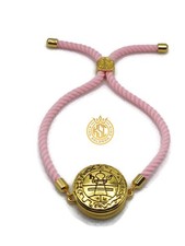 Pulsera Sello Secreto de Salomón con 72 Nombres de Dios Botón a Presión (Rosa)