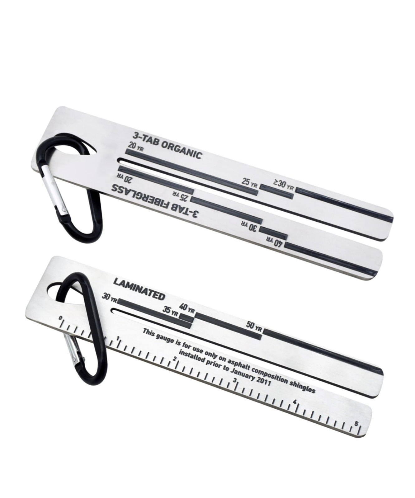 2 PCS 4/09 Shingle Gauge Roof Pitch Carabiner Tile Thickness Measuring Tool