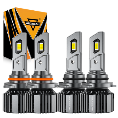 #ad AUXBEAM F15 9005 9006 Combo LED Headlight High Low Beam Bulbs 6500K Clear White $35.99