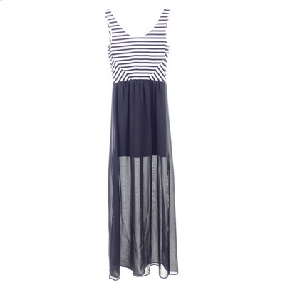 H&M DIVIDED dress maxi dress stripes stripes black white size 34 XS