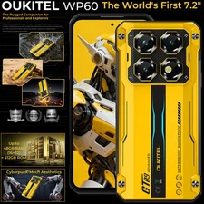 7.2" 5G OUKITEL WP60 Rugged Mobile Android 15 Phone Outdoors 512GB 120Hz Global
