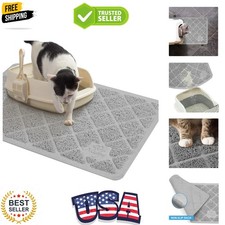 Soft Grey Cat Litter Trapping Mat - 23" x 14" Waterproof  Litter Catching