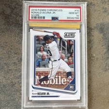 2018 PANINI CHRONICLES SCORE #10 RONALD ACUNA JR. ROOKIE RC PSA 10