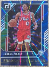 2024-25 Donruss Franchise Features Tyrese Maxey Holo Blue & Green Laser /35