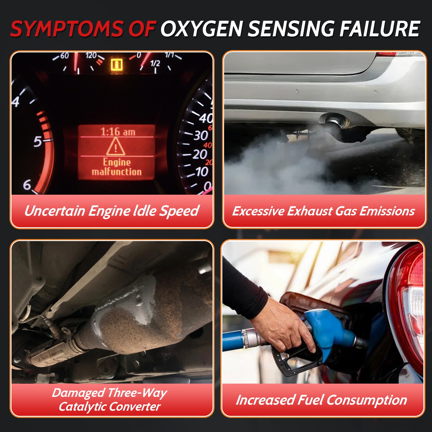 Maxfavor 2Pcs Downstream 02 Oxygen O2 Sensor for 2010-15 Rolls-Royce Ghost 6.6L