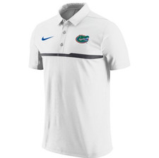 Men L NIKE Dri-Fit Florida Gators White Sideline Football Polo Golf Shirt 32855X