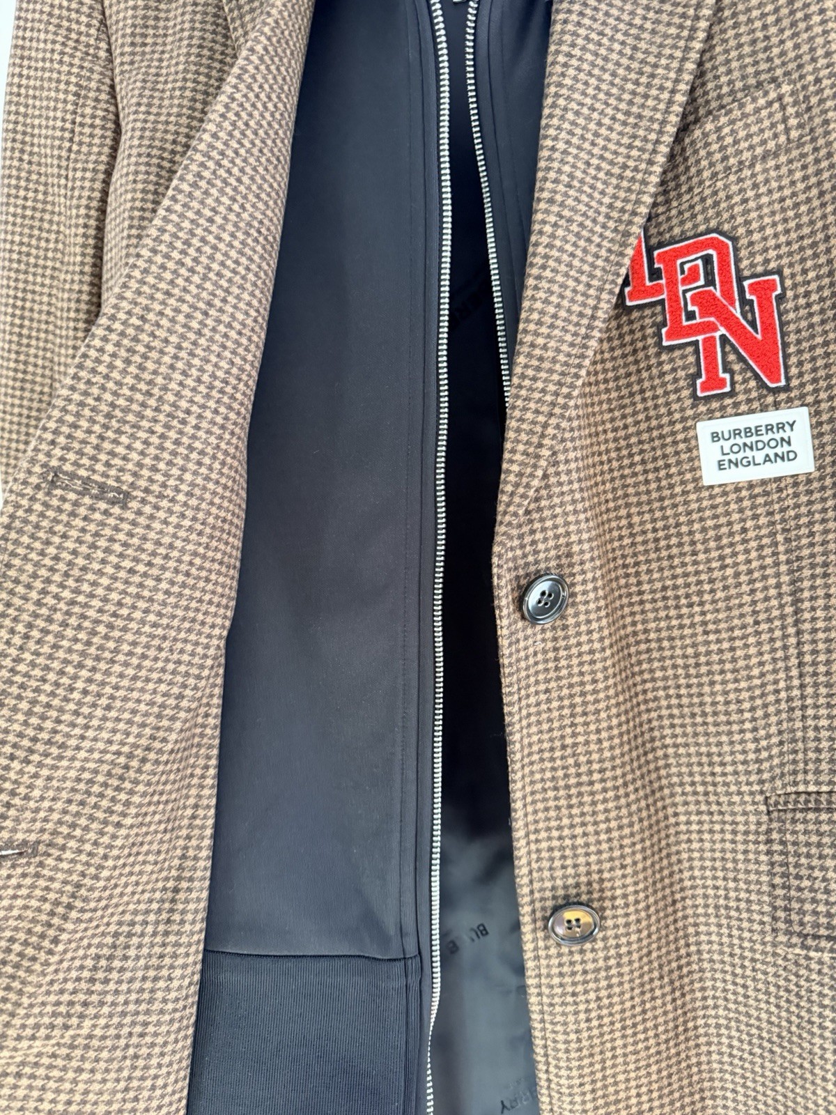 Burberry Ladies Tarrel Houndstooth Check Tailored Coat With Track Top... image 5