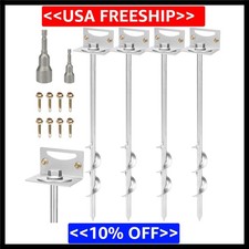24 Mobile Home Anchors Set of 4 Ground Anchors Screw in with Brackets and Dri