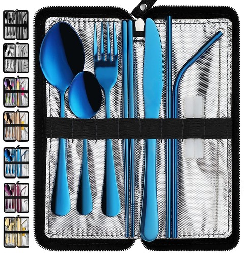 Portable Travel Utensils, Reusable Silverware with Case for Fixing Tableware,...