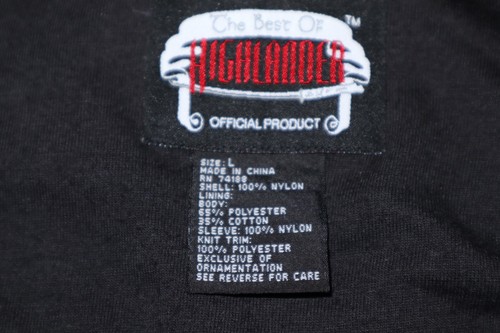 Chaqueta a Presión Highlander Best Of Negra De Colección Años 90 Talla Grande McLeod Promo - Imagen 10 de 13
