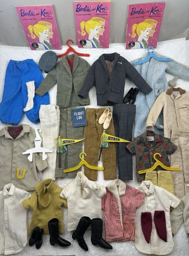 LOT OF VINTAGE 1960's MATTEL BARBIE KEN CLOTHES WITH SOME ACCESSORIES