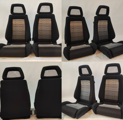 PAIR Used AUTHENTIC RECARO LX Fabric Net Headrest knee bolter seats RACING cars