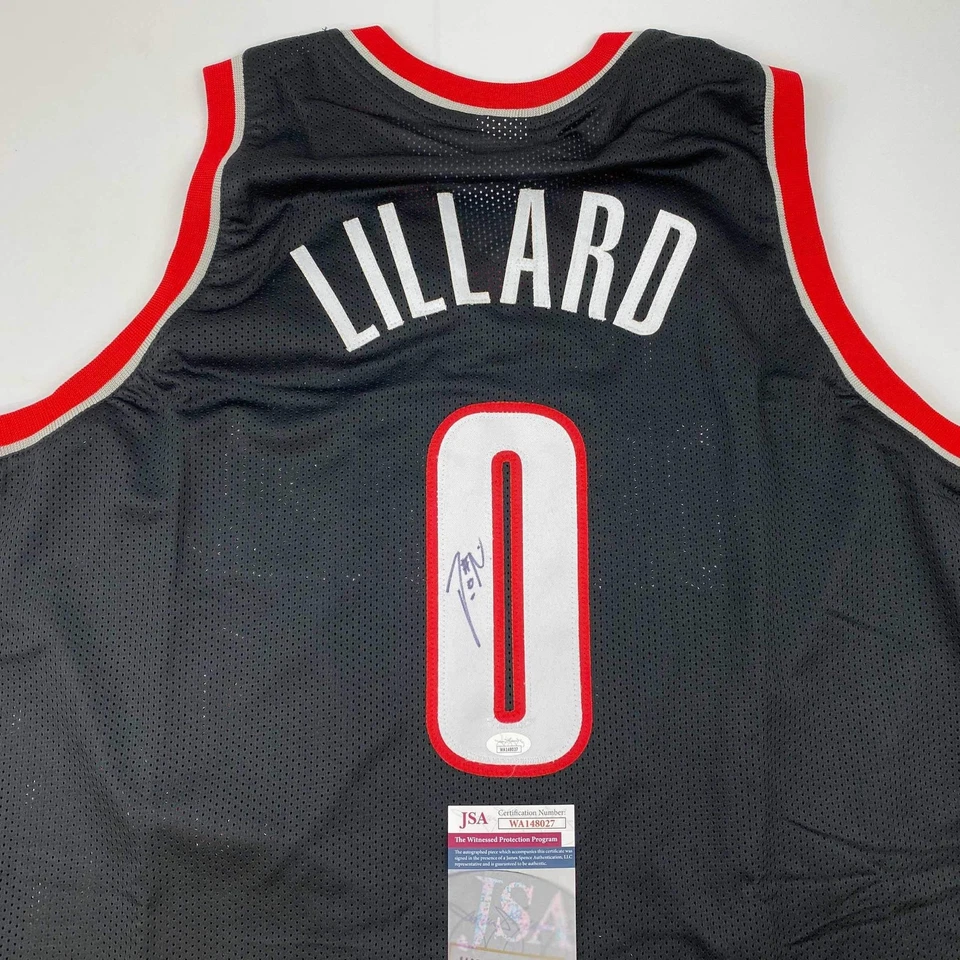 Autographed/Signed Damian Lillard Portland Black Basketball Jersey JSA COA - Image 2 of 4