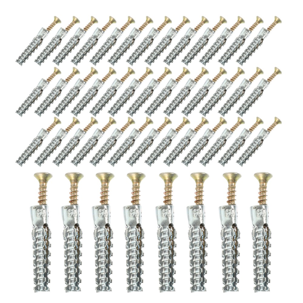 50 Sets Expansion Screw Dry Wall Anchor Self Anchoring Screws Anchors Kit