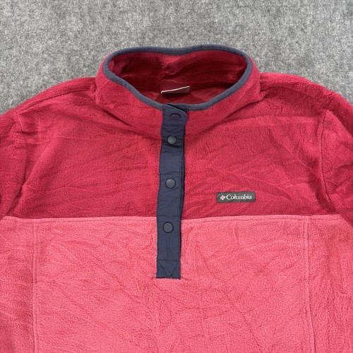 Pullover polar Columbia Benton Springs medio a presión Plus 1X rosa rojo 1860992 - Imagen 3 de 9