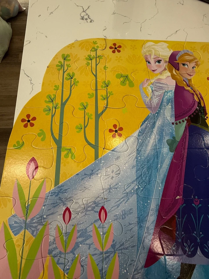 Disney Frozen Anna & Elsa 46 Piece Large Floor Puzzle 24" x 36" 3 Feet Cardinal - Image 4 of 4