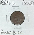 1864-L INDIAN HEAD CENT ~ POINTED BUST / GOOD ~ NICE COIN ~
