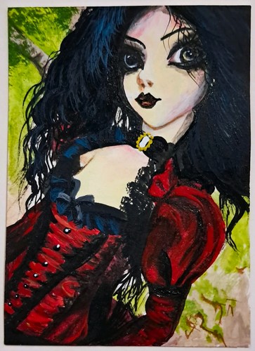 Scary Cards 👻 Gothic Dolls #448 Music Rock Band Signed Cover Art
