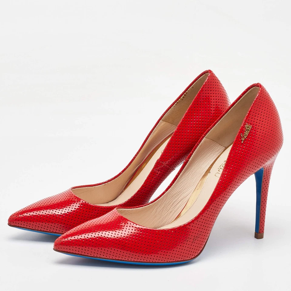 Zapatos de salón Loriblu rojo charol perforado punta punta talla 38 Foto 2 de 4