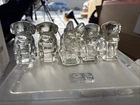 Vintage Clear Federal Glass Dog Figurines Mopey Puppy Bull Dog 1940's Set of 5