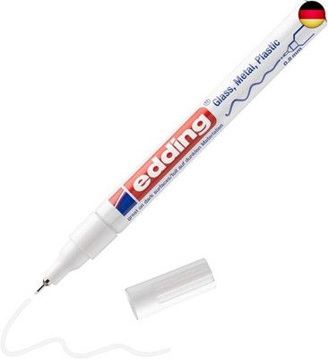 Edding 780 weiß permanenter Glanzlackmarker - extra-feine Rundspitze 0,8 mm, 