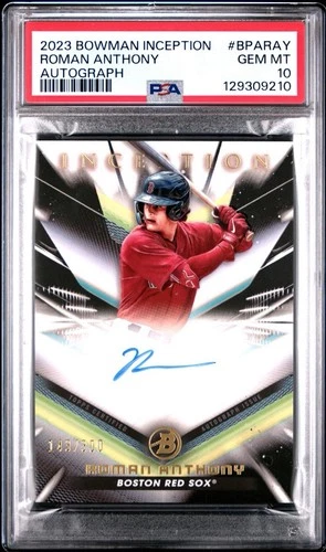 2024 Bowman Inception Roman Anthony Prospect Auto BPA-RAY /300 PSA 10