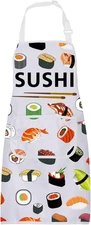 Sushi Apron for Men Women Sushi Chef Apron Sushi Gifts for Sushi Lovers Kitchen