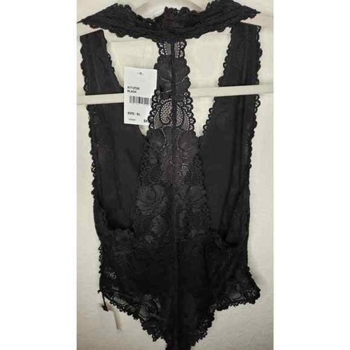 ASTR The Label - Body nero in pizzo con retro a T - Nuovo con etichette - XL - Foto 2 di 11
