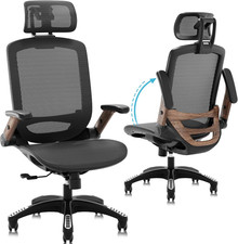 Ergonomic Office Chair, High Back Home Desk Chair with Headrest, Flip-Up Arms, 9