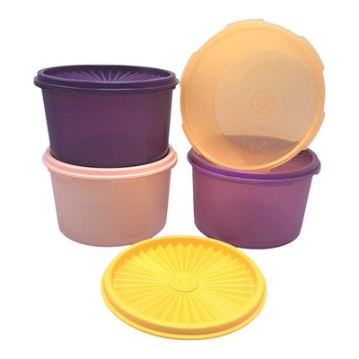 Tupperware Classic Servalier Small Canisters Stacking 3.75 Cups Set of 4