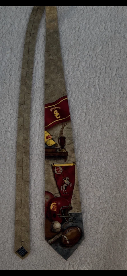 USC Troyanos Corbata Águilas Alas Seda NCAA Fútbol Béisbol Baloncesto 57.5x4 Cuello Foto 2 de 4