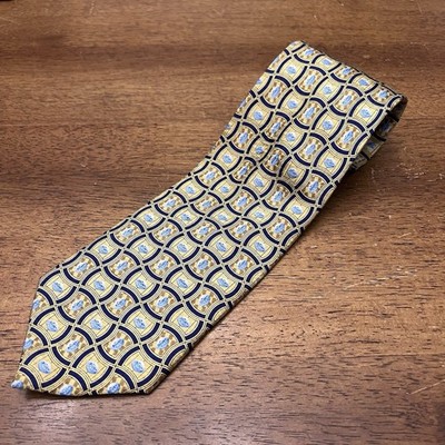 PFIZER Neck Tie Silk Viagra Little Blue Pill Geometric Pattern Drug Rep Dr Promo