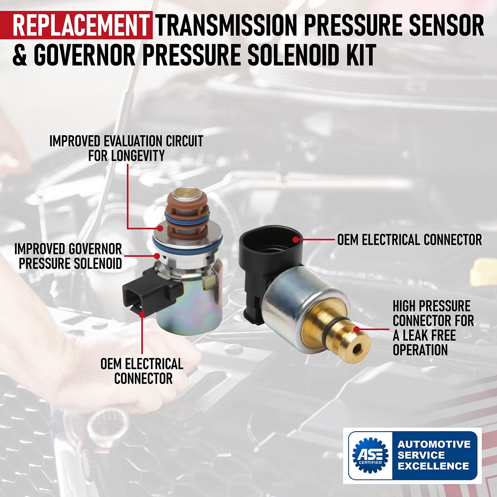 Transmission Pressure Sensor and Governor Pressure Solenoid Kit - Replaces 46...