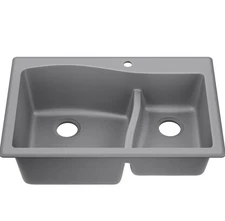 Kraus KGD-442 Quarza 33" Dual Installation Double Basin Composite
