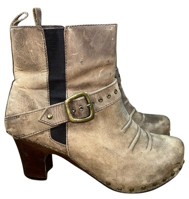 Dansko Rihanna Clog Style Booties Buckle Studded Western Boots Women 9 EU  39 Brn | eBay