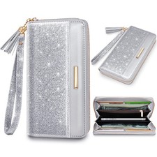 Wallets Multi Card Case Wallet Clutch Wallet Organizer Ladies Purse Glitter T...