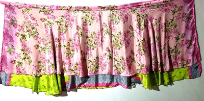 Women's Indian Sari Wrap Skirt Handmade Reversible Vintage Hippie XL Tea - Image 1 of 4