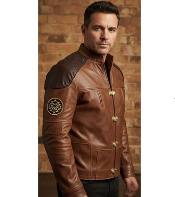 Viper Pilot Brown Leather Battlestar Galactica Warriors Handmade Jacket For Men