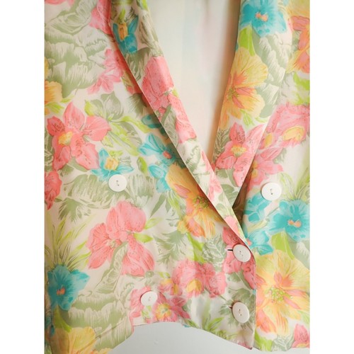 Sarah Taylor Collection Vintage 100% Silk Blouse Jacket Shrug Floral Size M  - Picture 9 of 9